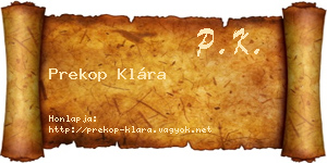 Prekop Klára névjegykártya