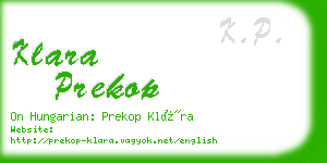 klara prekop business card